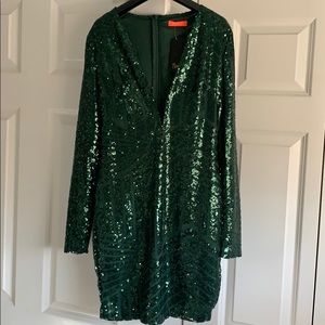 Banjul Green Sequin Mini Dress